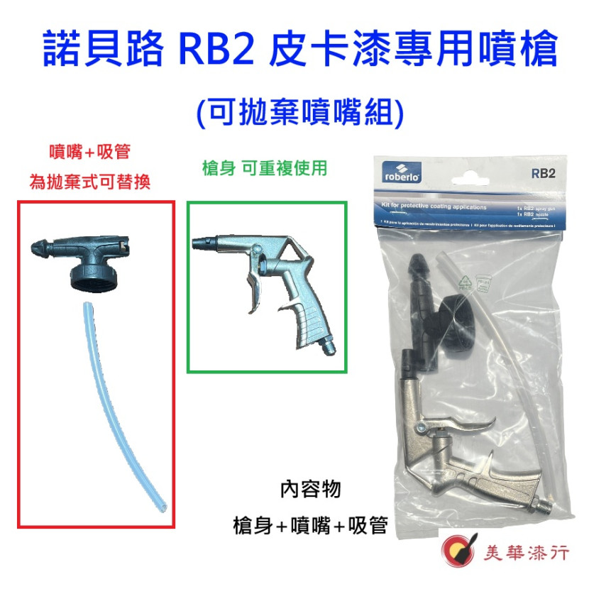 諾貝路 RB2 皮卡漆專用噴槍 (可拋棄噴嘴組)